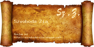 Szvoboda Zia névjegykártya